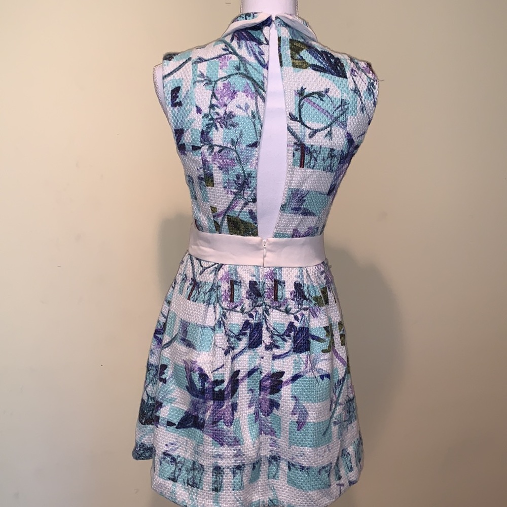 BCBGENERATION Blue Mini Dress With Lace Sides Open Back Coquette Girl Pretty 4